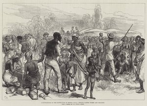 Reminiscencias de la guerra de los cafres en Sudáfrica, alimentando a mujeres y niños cafres